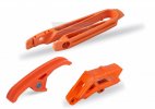 Chain guide / slider / sliding piece kit POLISPORT orange KTM